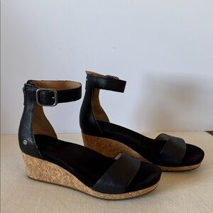 UGG Women’s Black Zoe Wedge Sandals